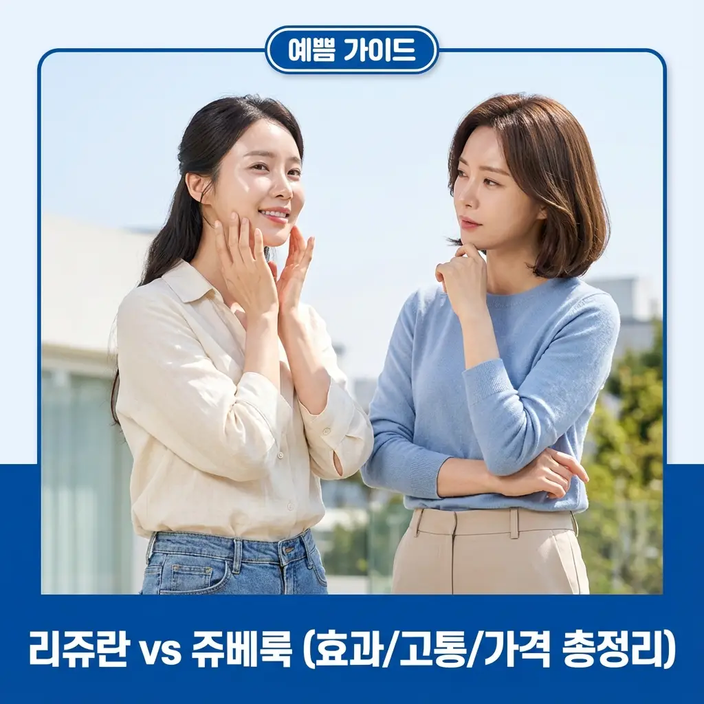리쥬란 쥬베룩 비교 효과 고통 가격 총정리 스킨 부스터 피부 시술 꿀팁