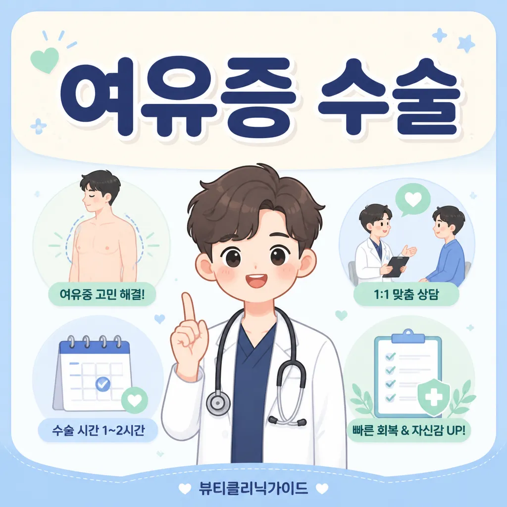 여유증수술 진단과 회복 안내 일러스트