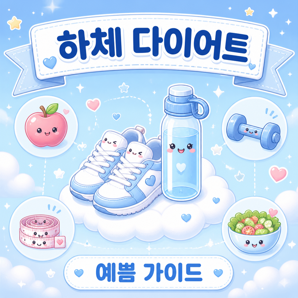 하체다이어트 부위별 운동과 식이 안내 일러스트