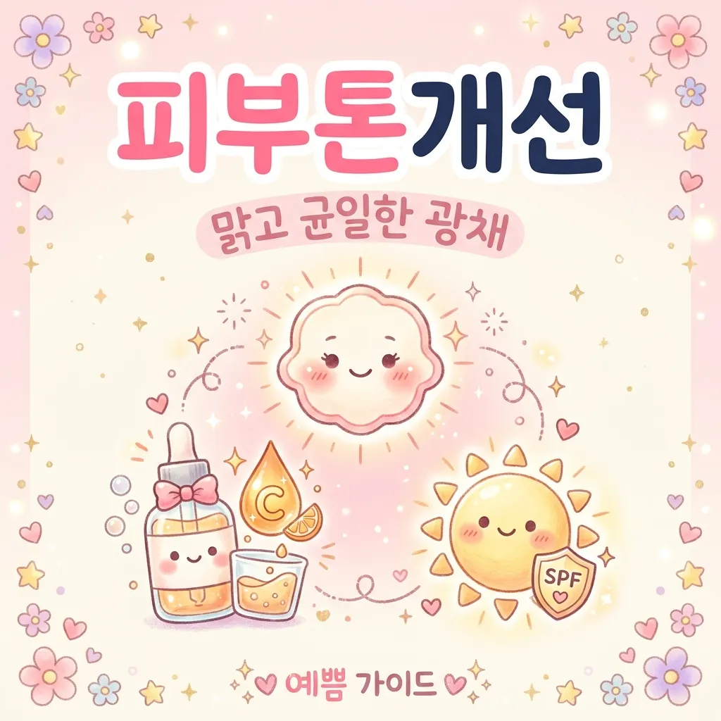 피부톤개선 핵심 정리 카와이 인포그래픽
