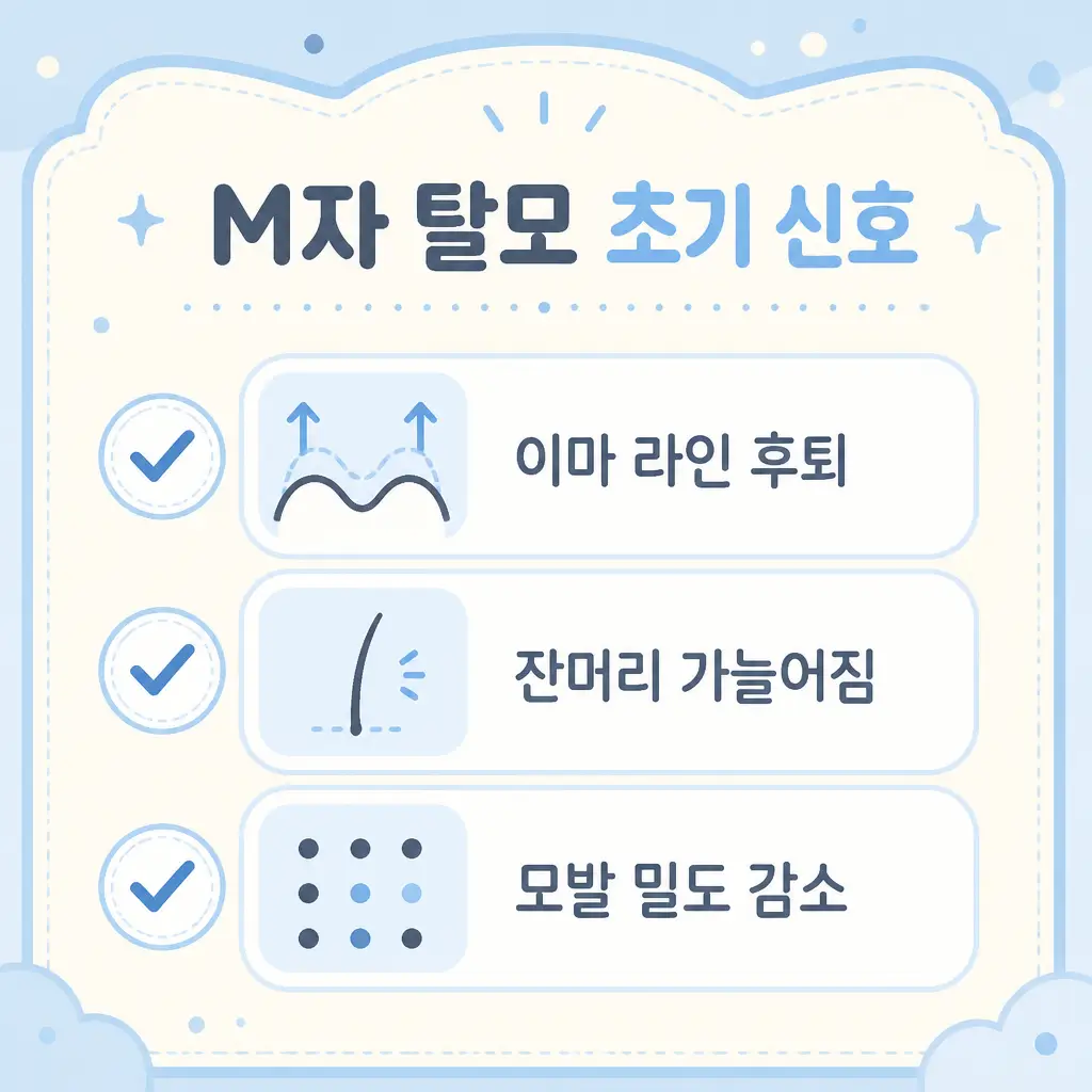 M자 탈모 초기 신호